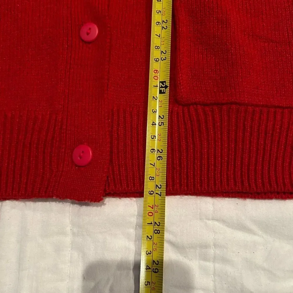 Damart Classic Cardigan in deep red excellent pre owned condition $50 Msrp Large